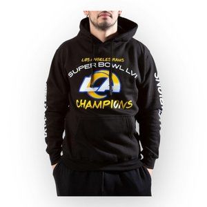 JH Designs Los Angeles Rams Super Bowl LVI Champions Day One Hoodie Black Size L